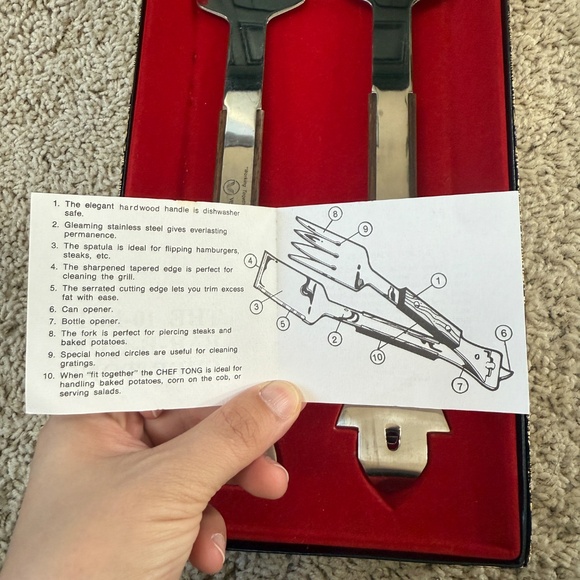 Vintage VERNON Chef Tong Set of 2 Pieces - Fork and Spatula 10 in 1 - Picture 7 of 7